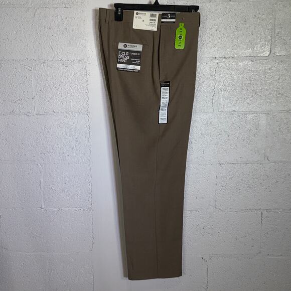 Haggar Men's eCLo Stria Classic-Fit Flat-Front Dress Pants 34X30 $70 - Picture 1 of 9